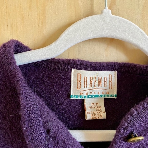 Vintage Braemar Petites by Jeremy Scott | 100% Wool Button Down Sweater Jacket - Picture 4 of 5